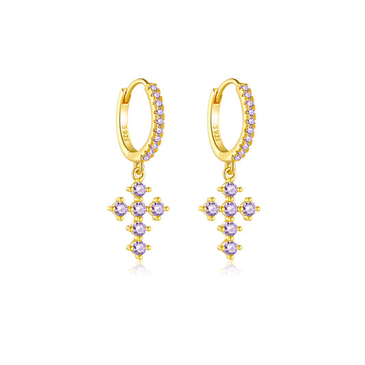 925 Sterling Silver Cross Earrings