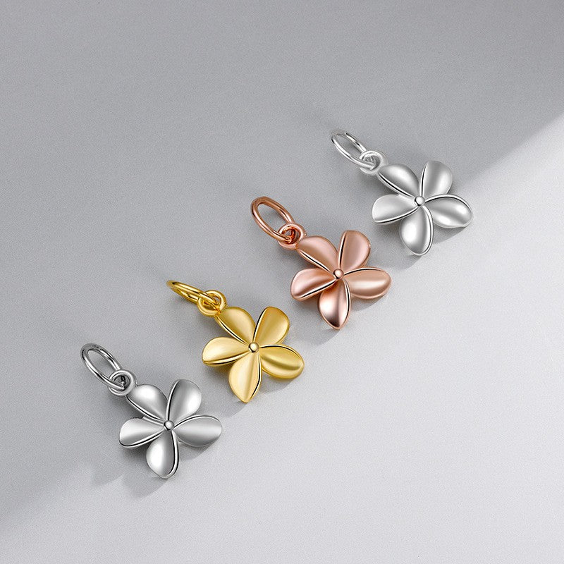 925 Sterling Silver Charm Flower For Jewelry DIY