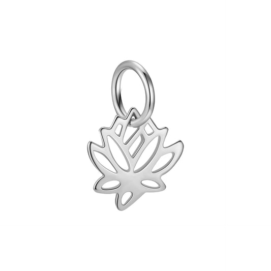 925 Sterling Silver Lotus Charm For Jewelry DIY