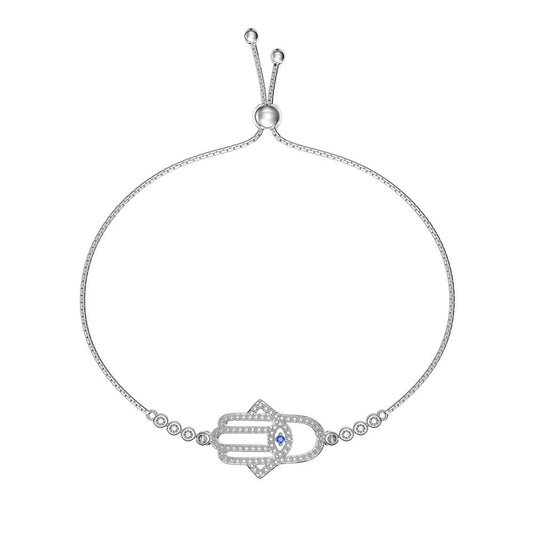 925 Sterling Silver Hand of Fatima Fashion Bracelet