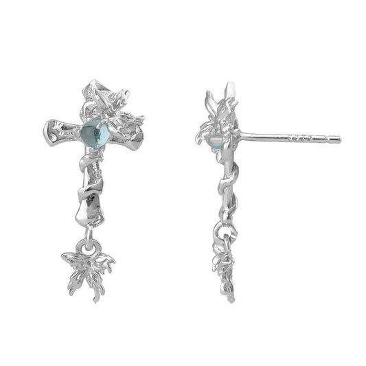 925 Sterling Silver Cross Earrings