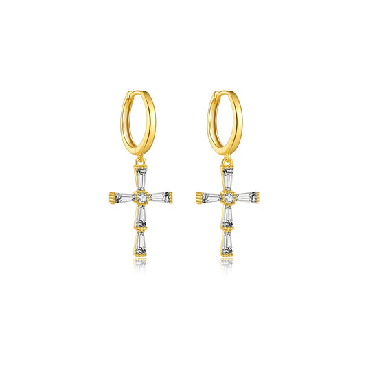 925 Sterling Silver Cross Earrings