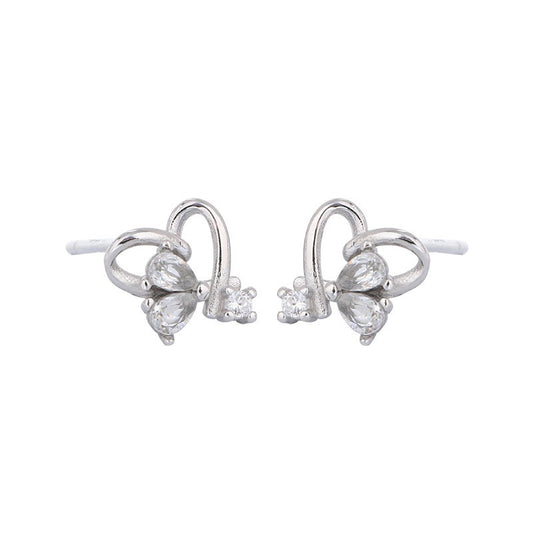 925 Sterling Silver Heart Stud Earrings
