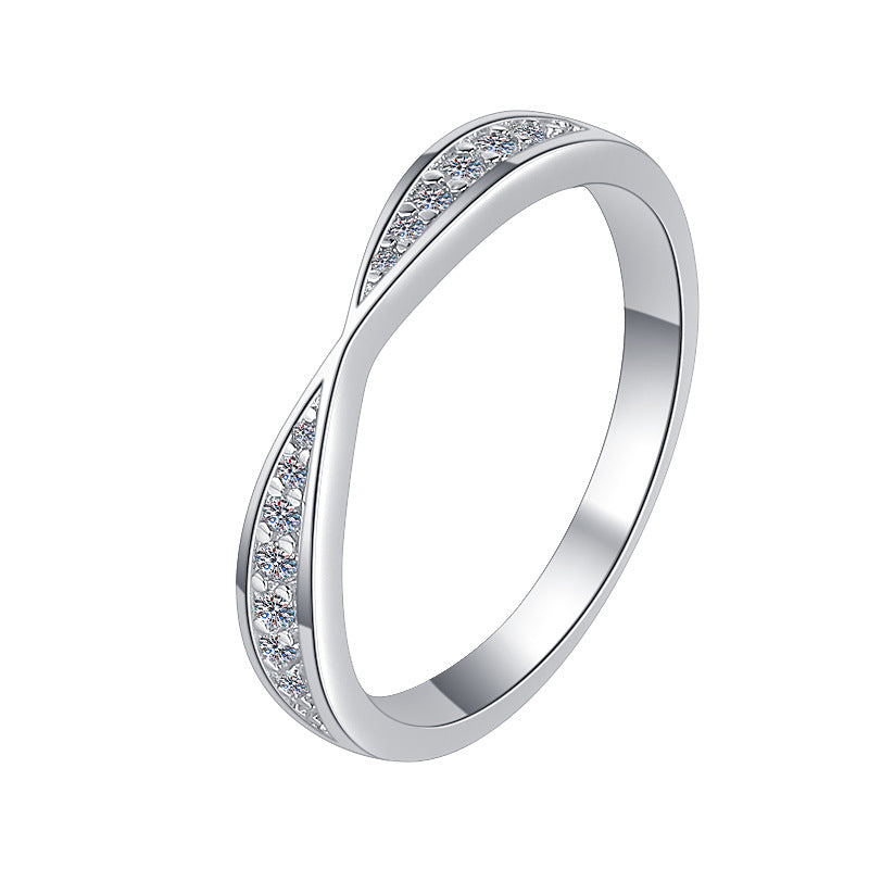 925 Sterling Silver Elegant Tennis Fashion Ring