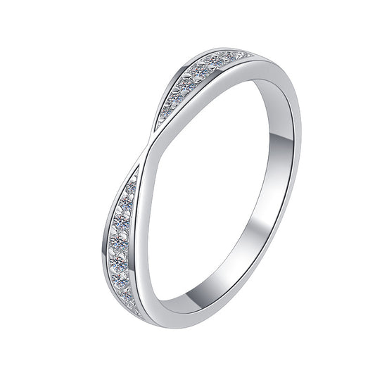 925 Sterling Silver Elegant Tennis Fashion Ring