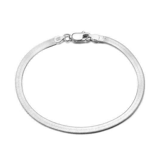 925 Sterling Silver Flat Snake Bracelet