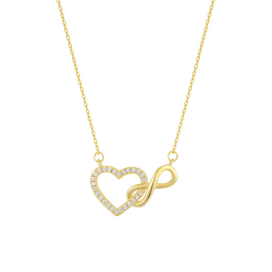 925 Sterling Silver Infinity Heart Fashion Necklace