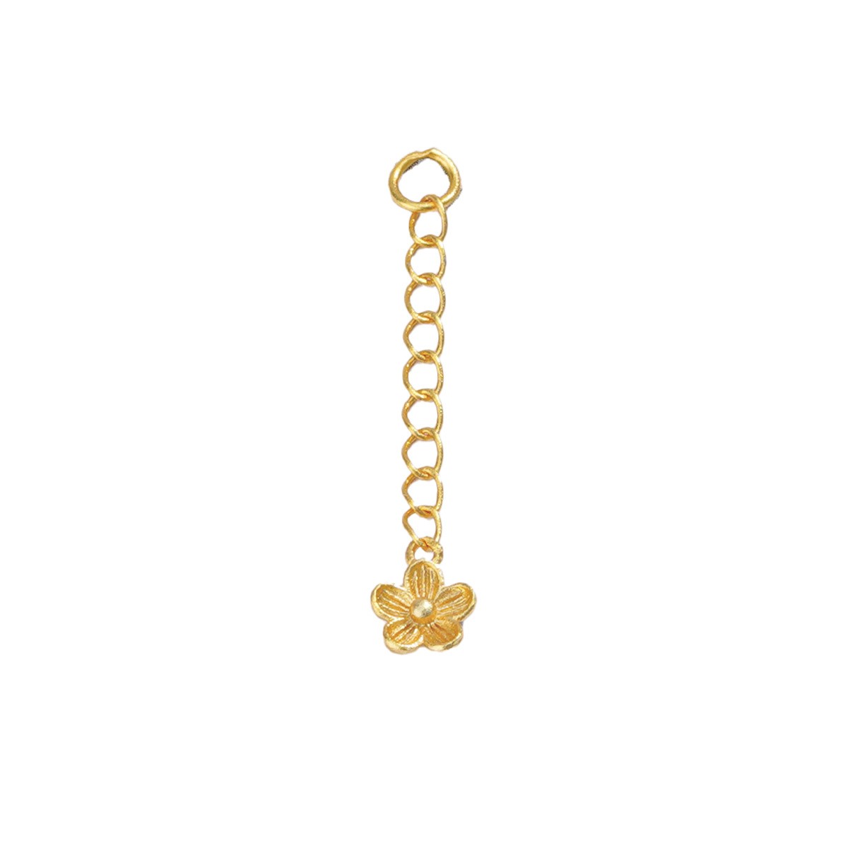 Cadena de extensión ajustable de plata de ley 925 de 3 mm con etiqueta de flor para joyería DIY
