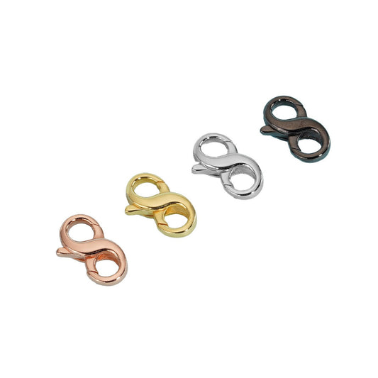 925 Sterling Silver Infinity Clasp 8 For Jewelry DIY
