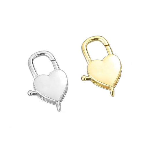 925 Sterling Silver Heart Clasp For Jewelry DIY
