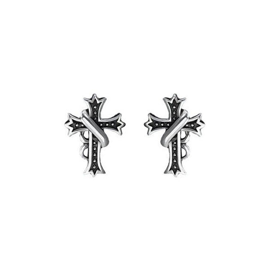 925 Sterling Silver Cross Earrings