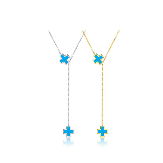 925 Sterling Silver Zircon Cross Pendant Necklace