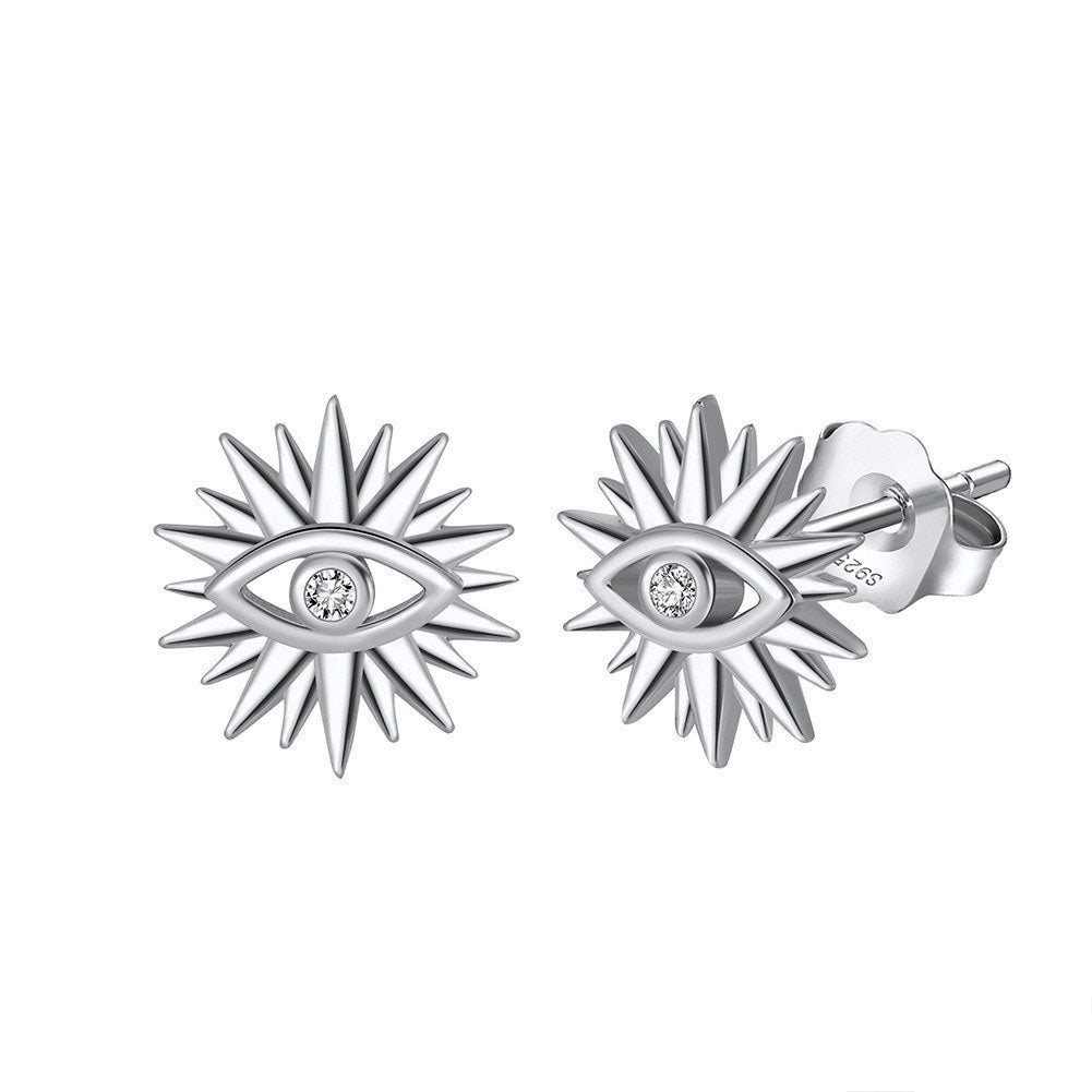 925 Sterling Silver Evil Eye Earrings