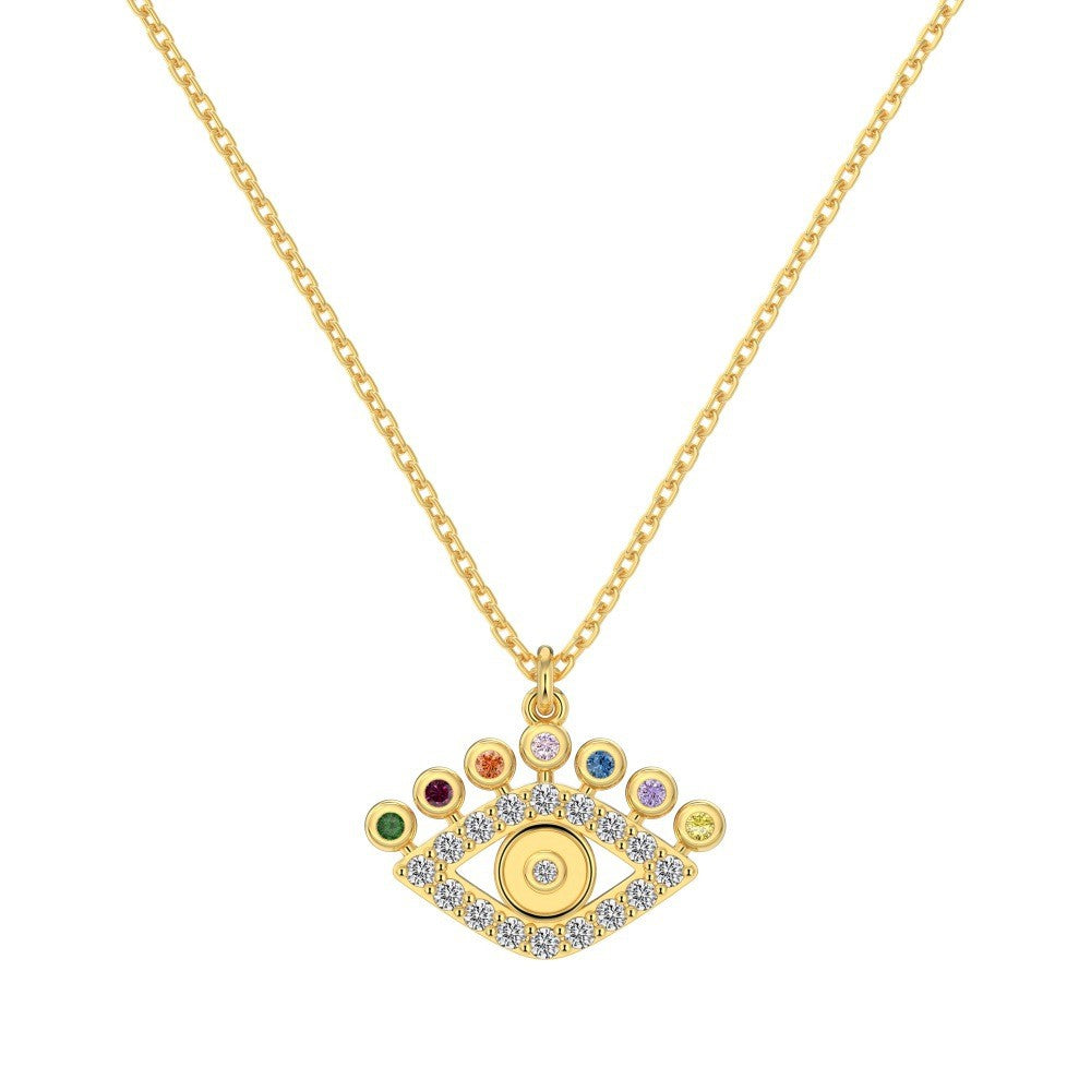 925 Sterling Silver Evil Eye Fashion Pendant Necklace