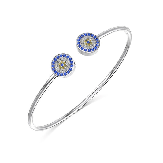 925 Sterling Silver Evil Eye Fashion Bangle