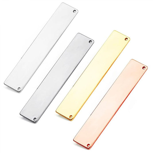 925 Sterling Silver Blank Long Bar Charm For Jewelry DIY