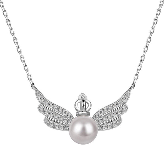 925 Sterling Silver Angel Wings Fashion Necklace