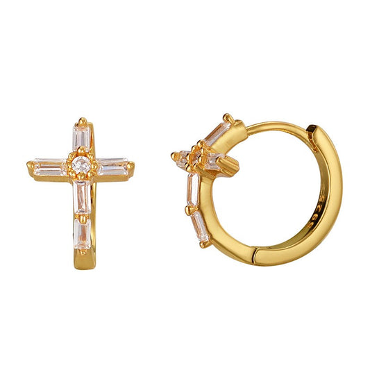 925 Sterling Silver Cross Earrings