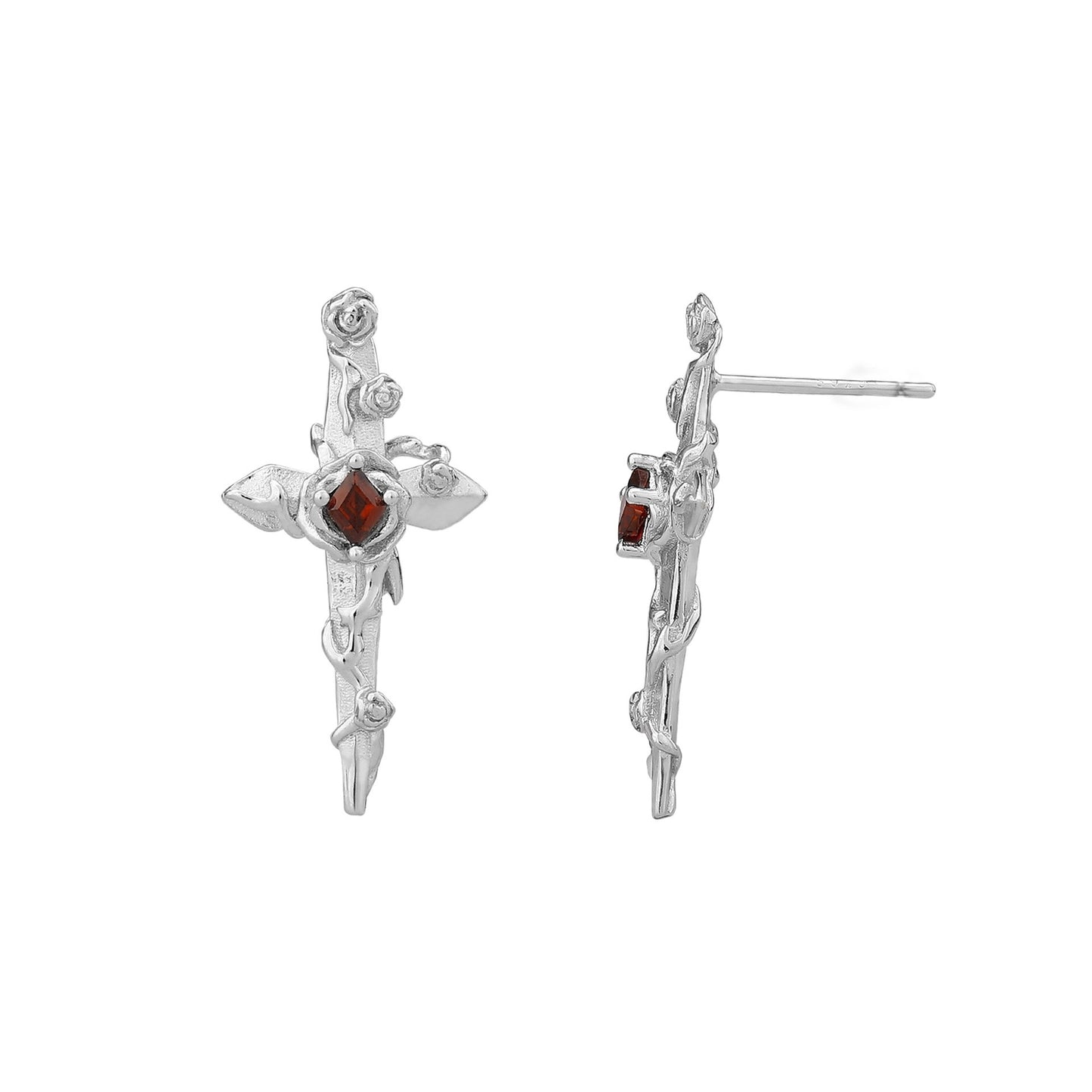 925 Sterling Silver Cross Earrings
