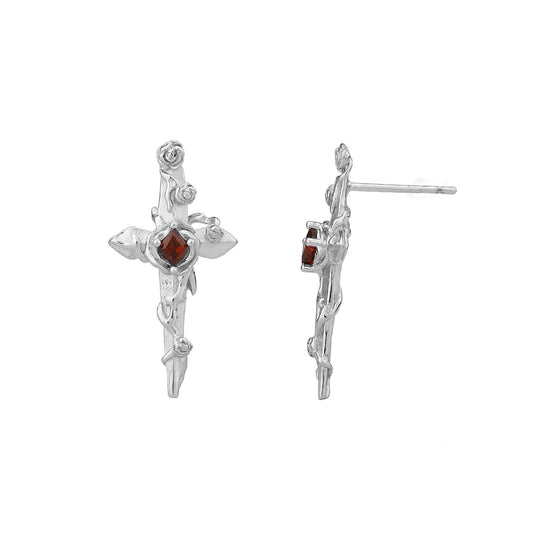 925 Sterling Silver Cross Earrings