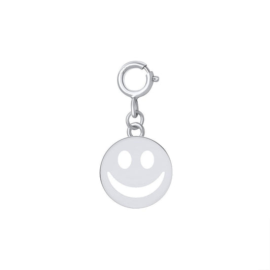 925 Sterling Silver Face Charm With Spring Clasp For Necklace Jewelry DIY
