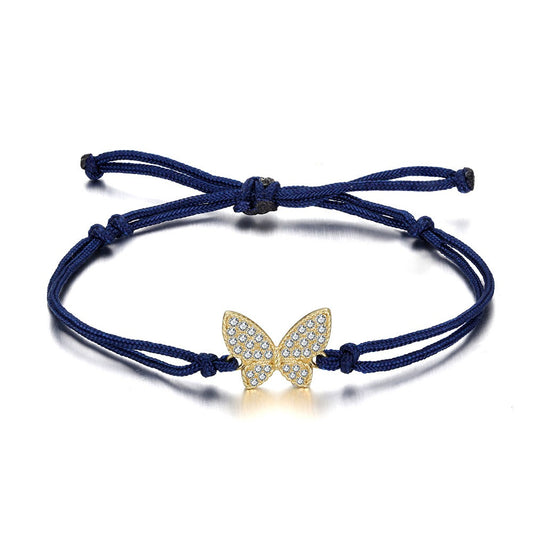 925 Sterling Silver Lucky Braided Butterfly Bracelet