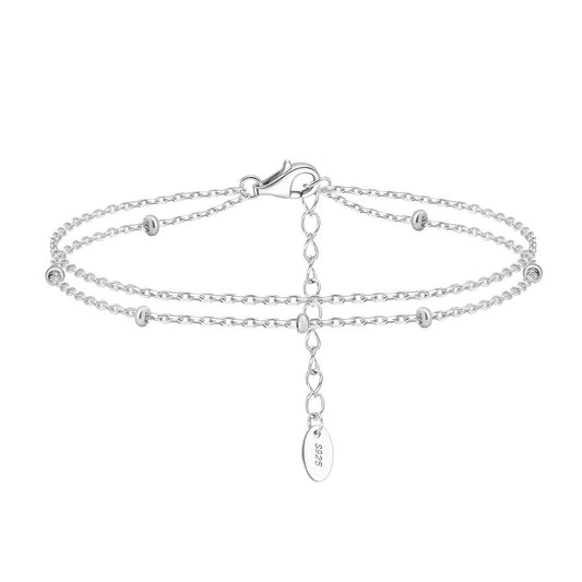 925 Sterling Silver Double Layers Satellite Bracelet