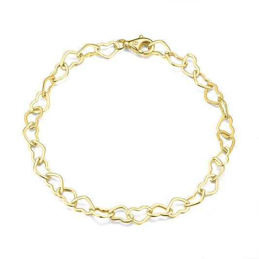 925 Sterling Silver Hearts Bracelet