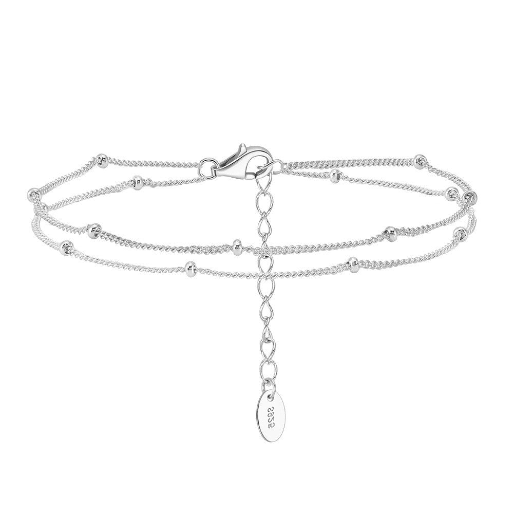 925 Sterling Silver Double Layers Satellite Bracelet