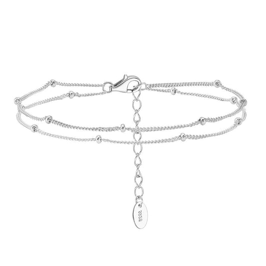 925 Sterling Silver Double Layers Satellite Bracelet