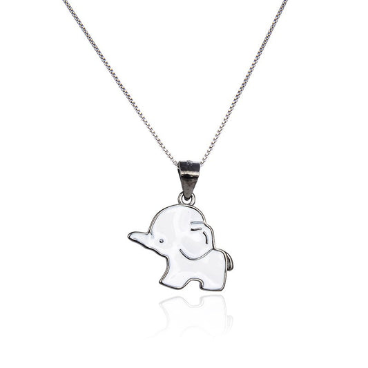 925 Sterling Silver Elephant Cute Necklace