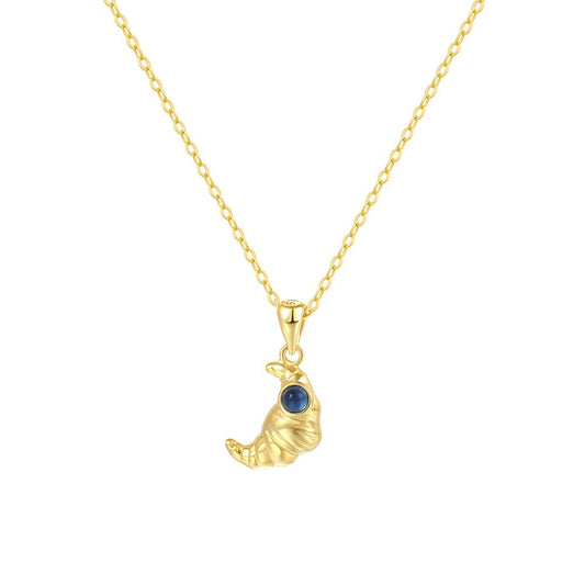 925 Sterling Silver Croissant Fashion Necklace