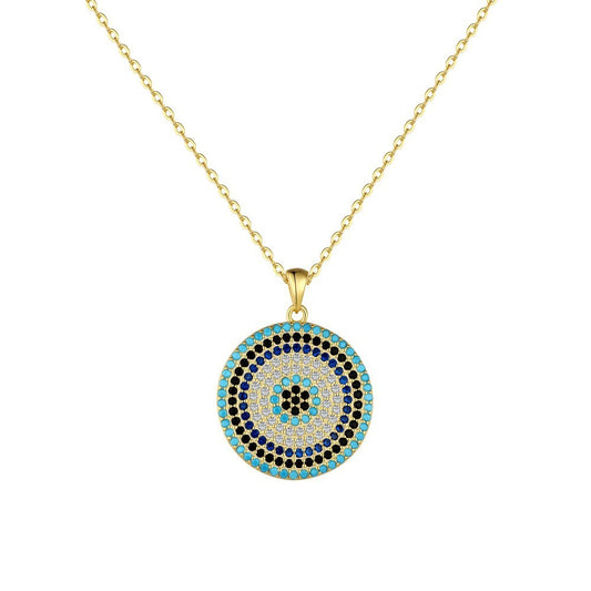 925 Sterling Silver Evil Eye Fashion Pendant Necklace