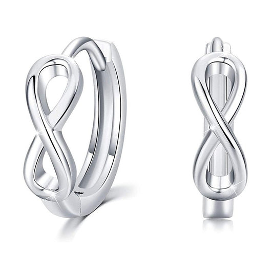 925 Sterling Silver Infinity Fashion Hoop Earrings