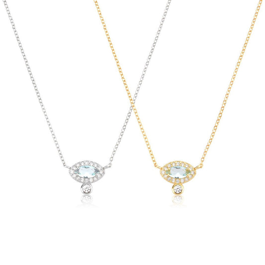 925 Sterling Silver Eye Fashion Necklace
