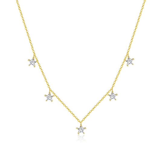 925 Sterling Silver Stars Pendant Necklace