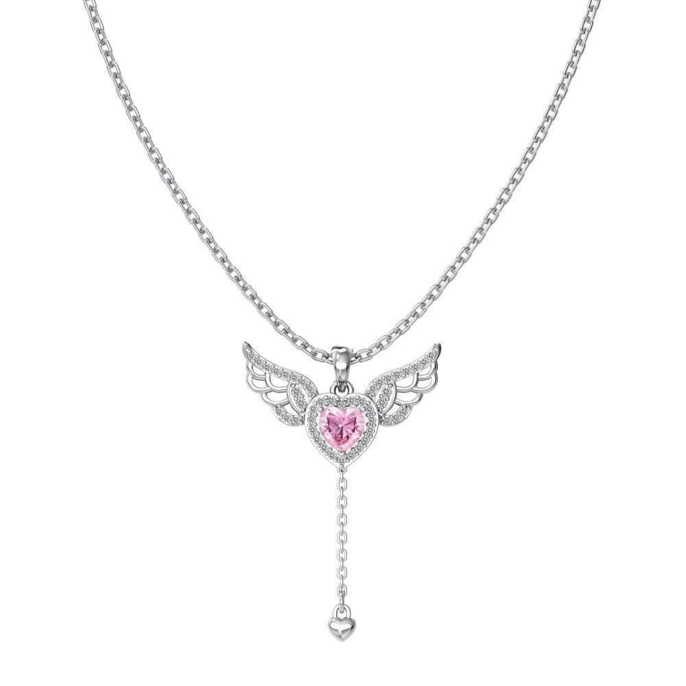 925 Sterling Silver Angel Wings Fashion Necklace