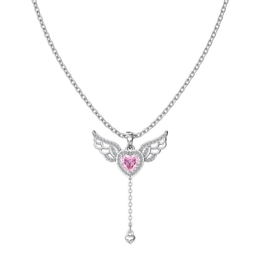 925 Sterling Silver Angel Wings Fashion Necklace