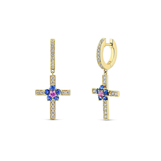 925 Sterling Silver Cross Earrings