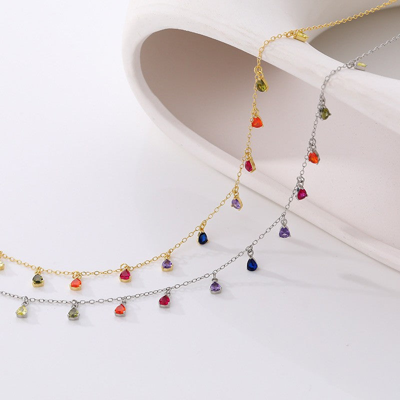 925 Sterling Silver Zircon Pendant Necklace