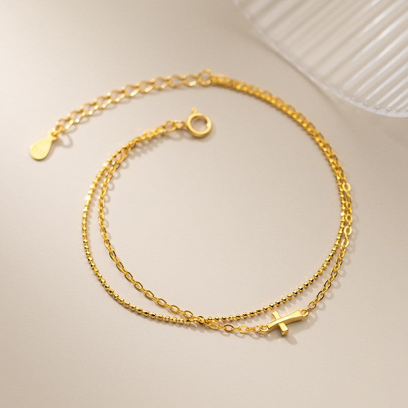 925 Sterling Silver Cross Bracelet