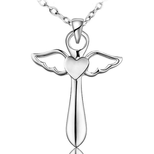 925 Sterling Silver Angel Wings Fashion Necklace