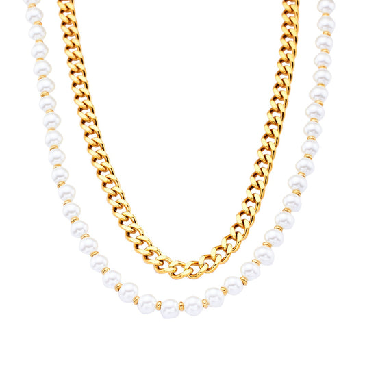 Stainless Steel Fashion Pearl Necklace