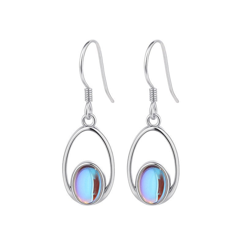 925 Sterling Silver Moonstone Huggie Earrings
