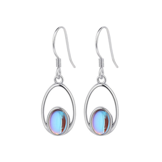925 Sterling Silver Moonstone Huggie Earrings