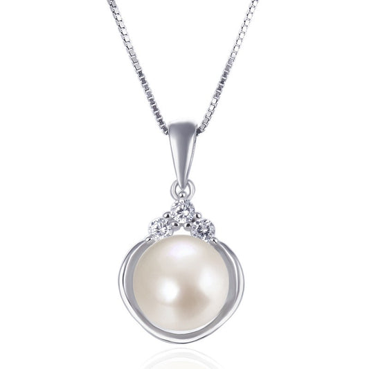925 Sterling Silver Pearl Fashion Necklace