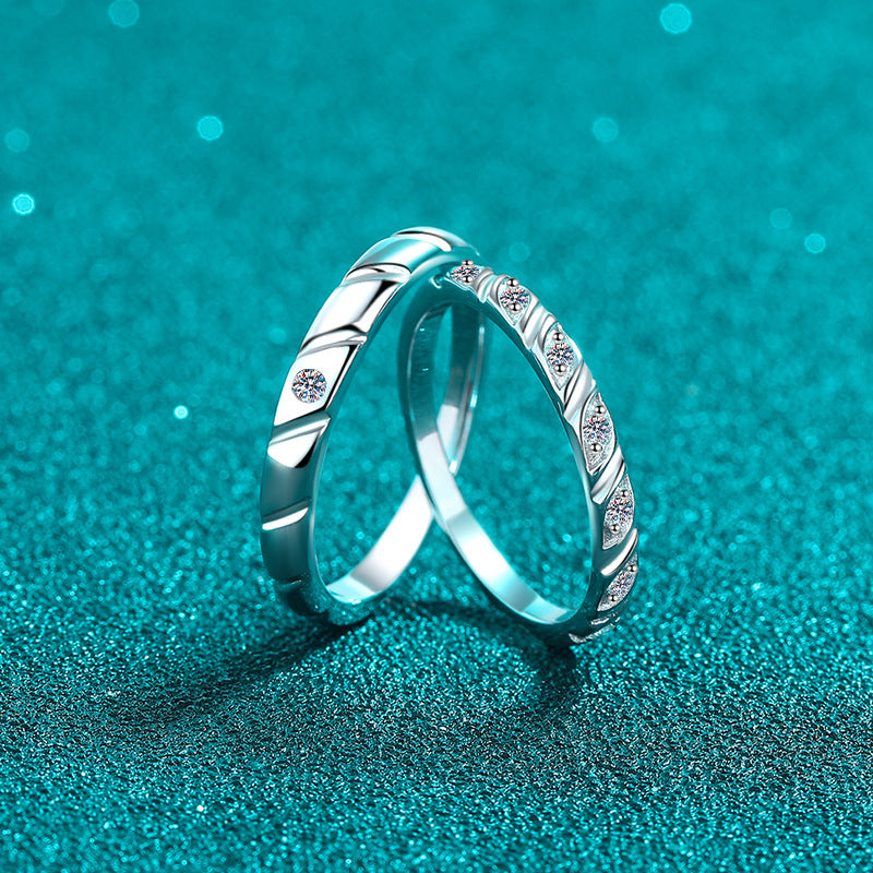 925 Sterling Silver Elegant Fashion Engagement Couple Rings
