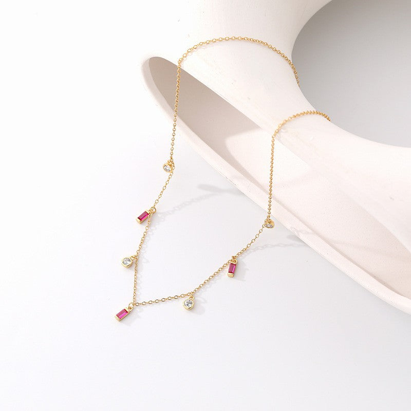 925 Sterling Silver Zircon Pendant Necklace