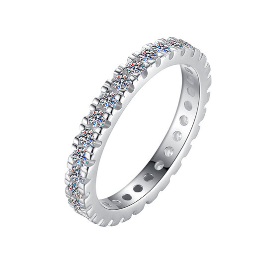 925 Sterling Silver Elegant Tennis Fashion Ring