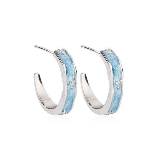 925 Sterling Silver Enamel Fashion Earrings